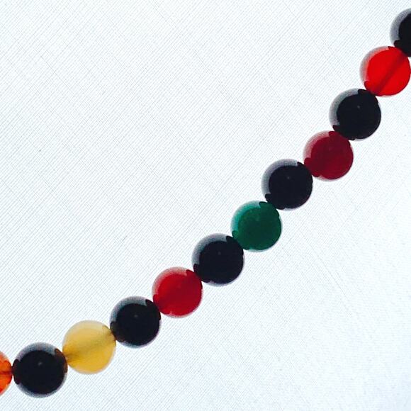 Signed DTR Jay King Sterling Silver Colorful Gemstone Chalcedony Beaded Necklace - Picture 13 of 16